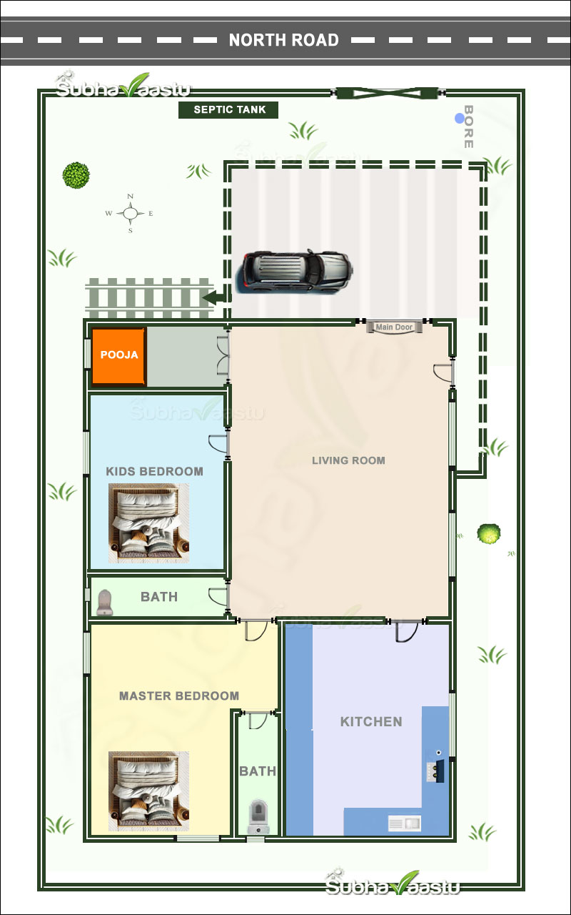 40X45 North house vastu plan