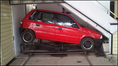 Car parking under staircase