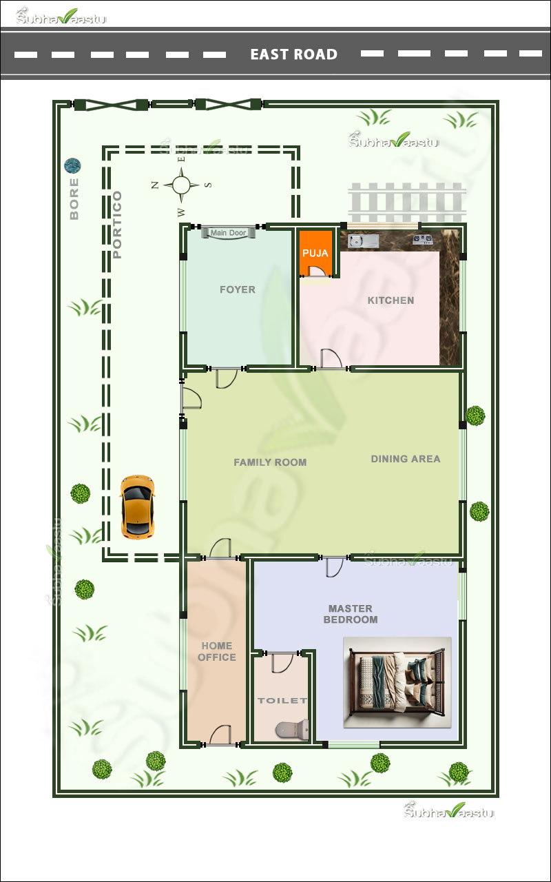 30X40 East facing House floor plan