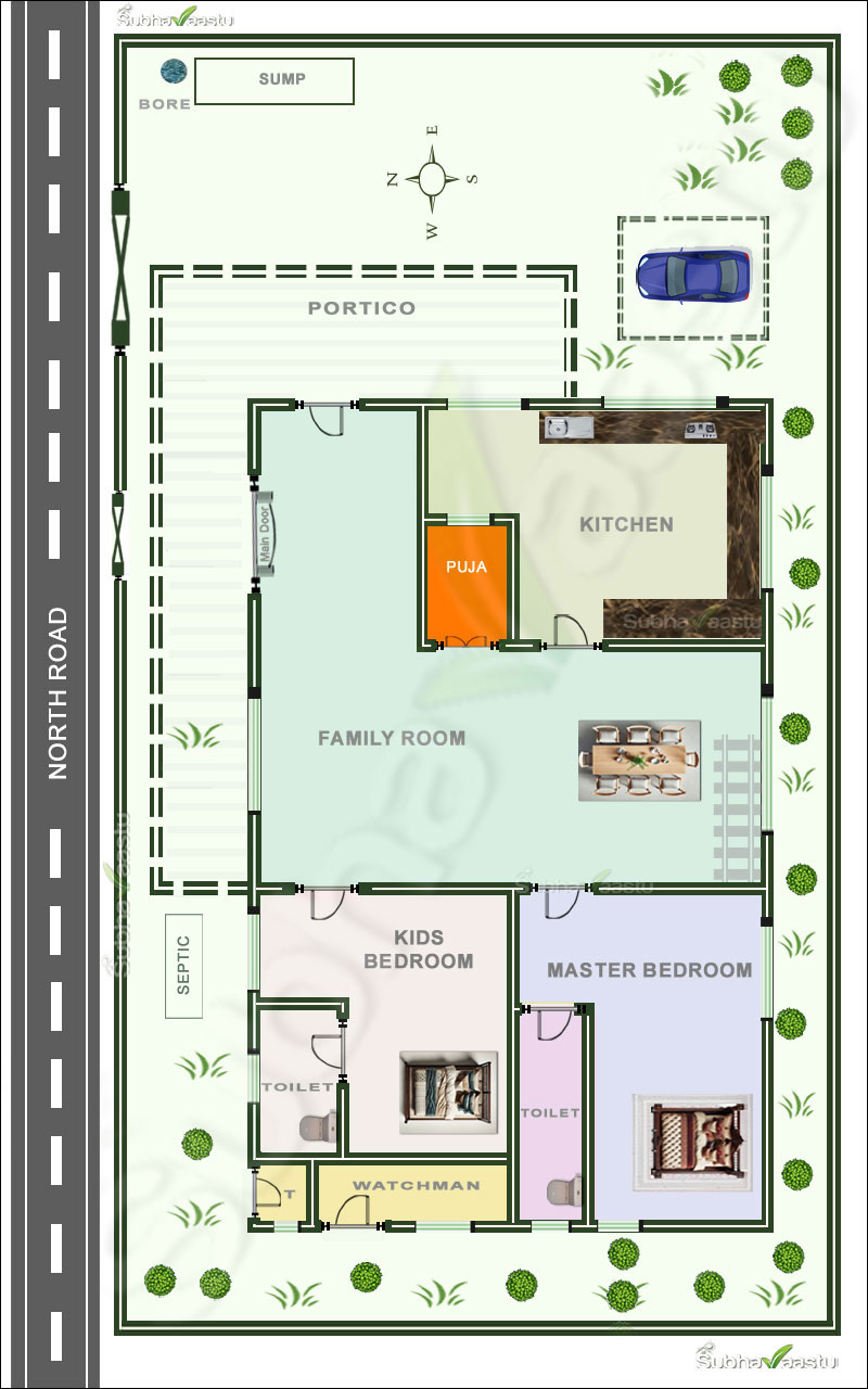 North Facing Vastu home plan