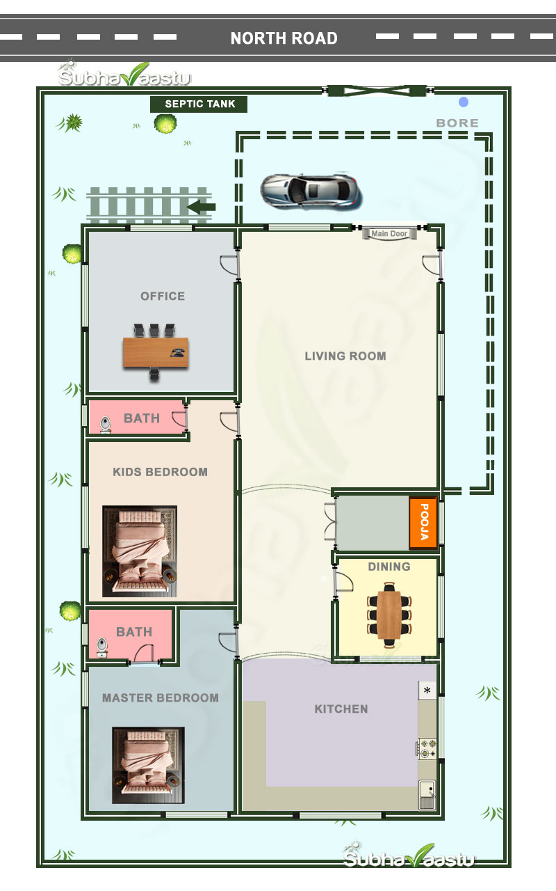 North house plan with perfect Vastu principles