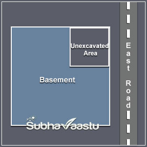 Northeast corner Unexcavated area